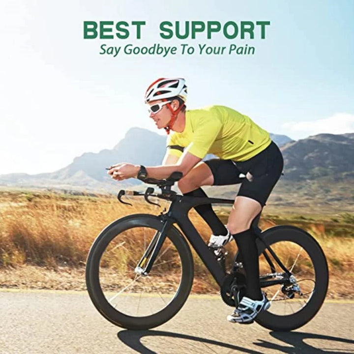 3 Pairs Compression Knee Socks for Women & Men for Outdoor Cycling and Running Recovery Socks, Black