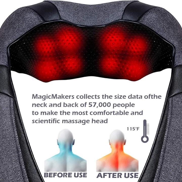 Massager with Heat - Deep Tissue Neck, Back & Shoulder Pain Relief - Ergonomic