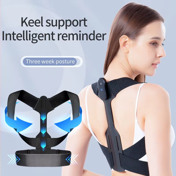 Paides Adjustable Belt Upper Back Strap Brace Support Smart Posture Corrector for Office and Study